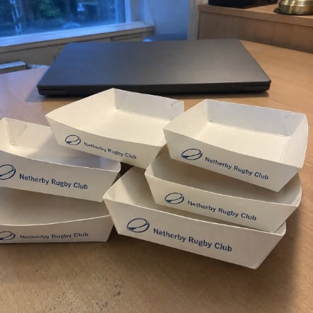 Branded food trays with logo