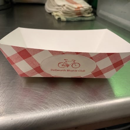 Food trays with logo — customer photo